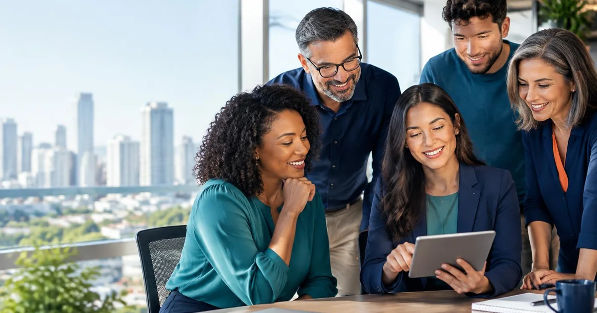 Equipe de pequena empresa analisando benefícios de saúde em São Paulo